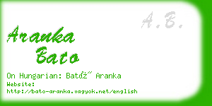 aranka bato business card